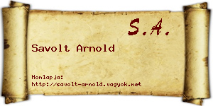 Savolt Arnold névjegykártya