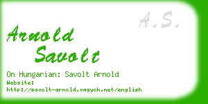 arnold savolt business card